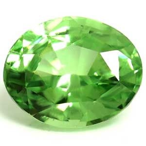 Granat 1,13 ct, zielony, szlif owalny