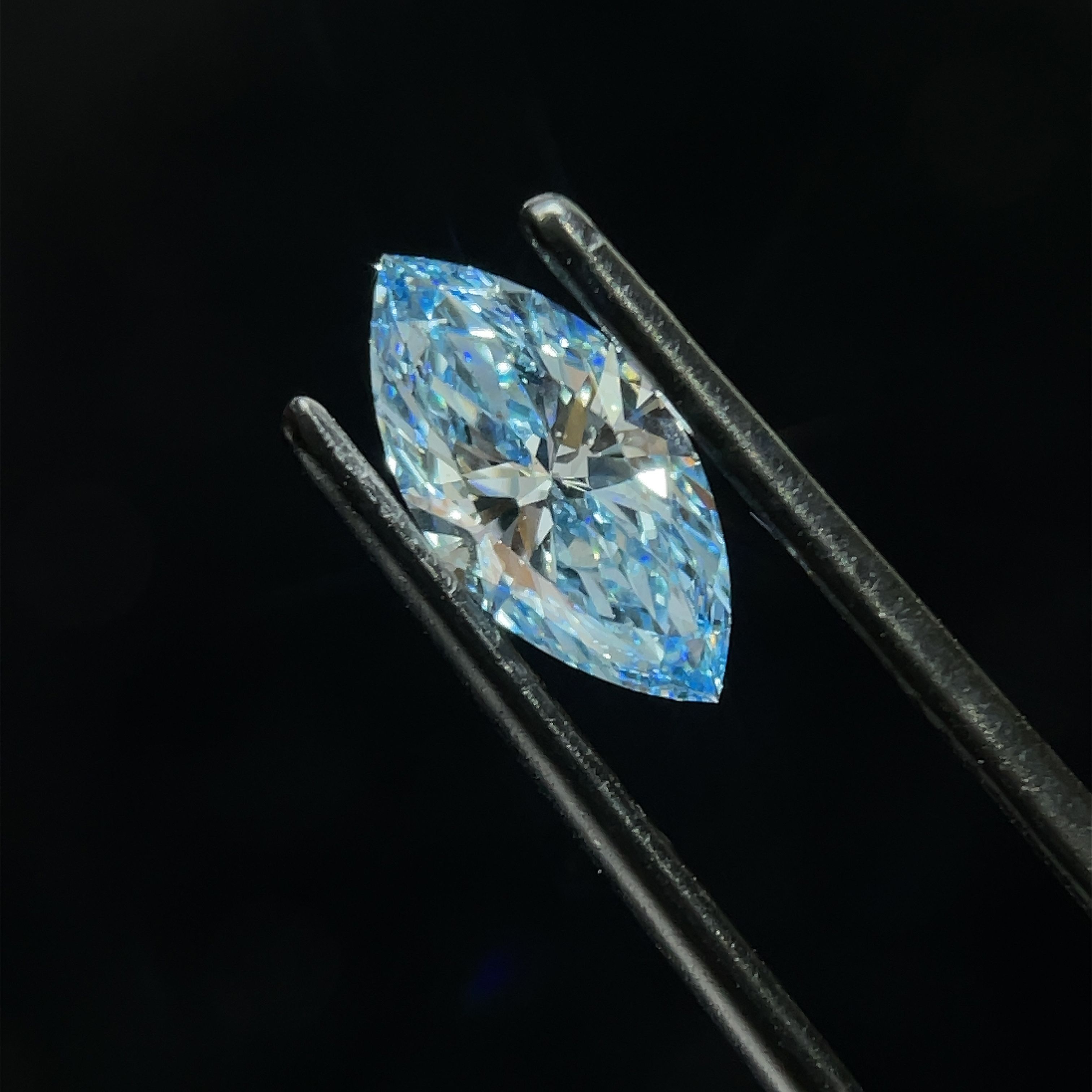 1.25 CT Fancy Vivid Blue MARQUISE