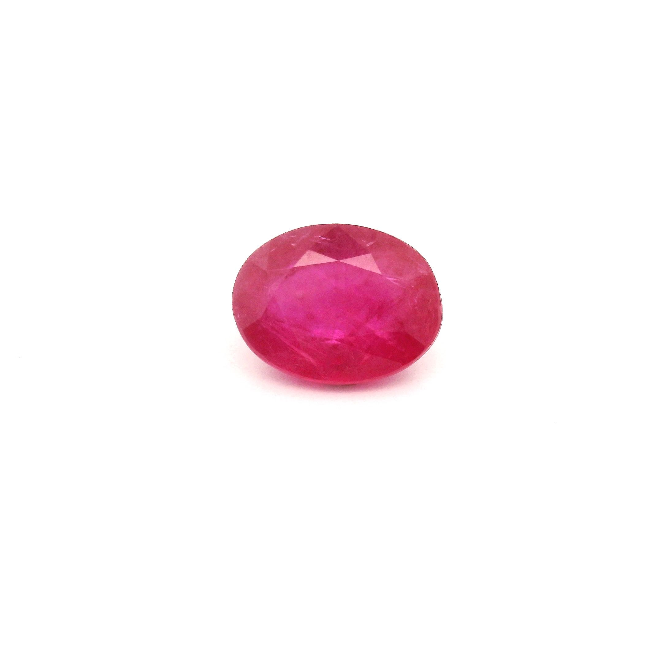 RUBY FACETED 1.67ct RED Medium intense MI MOZAMBIQUE HEATED