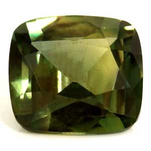 Szafir 1,33 ct, zielony, szlif cushion