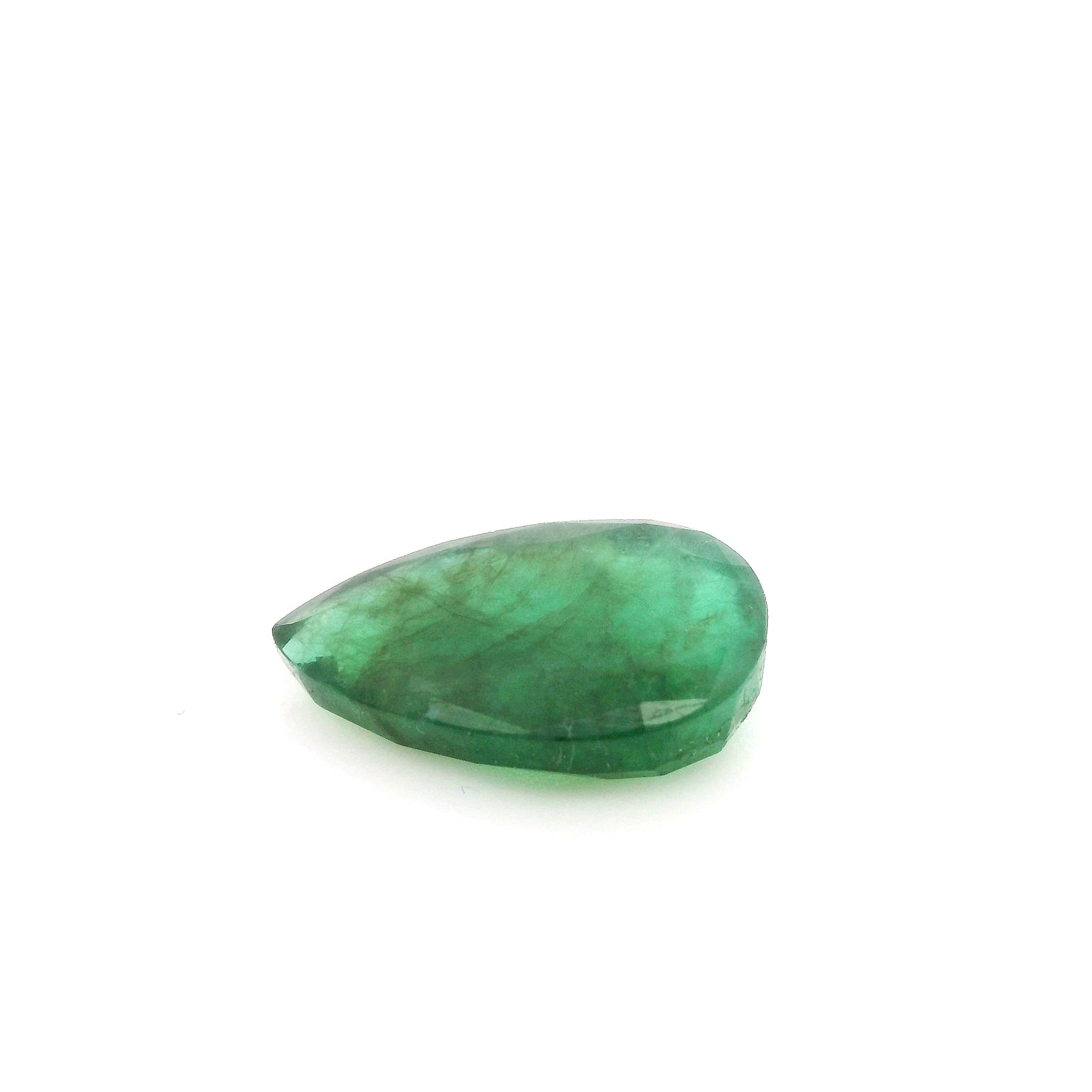 Szmaragd 2,08 ct, zielony, szlif gruszka