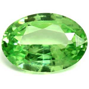 Granat 1,06 ct, zielony, szlif owalny