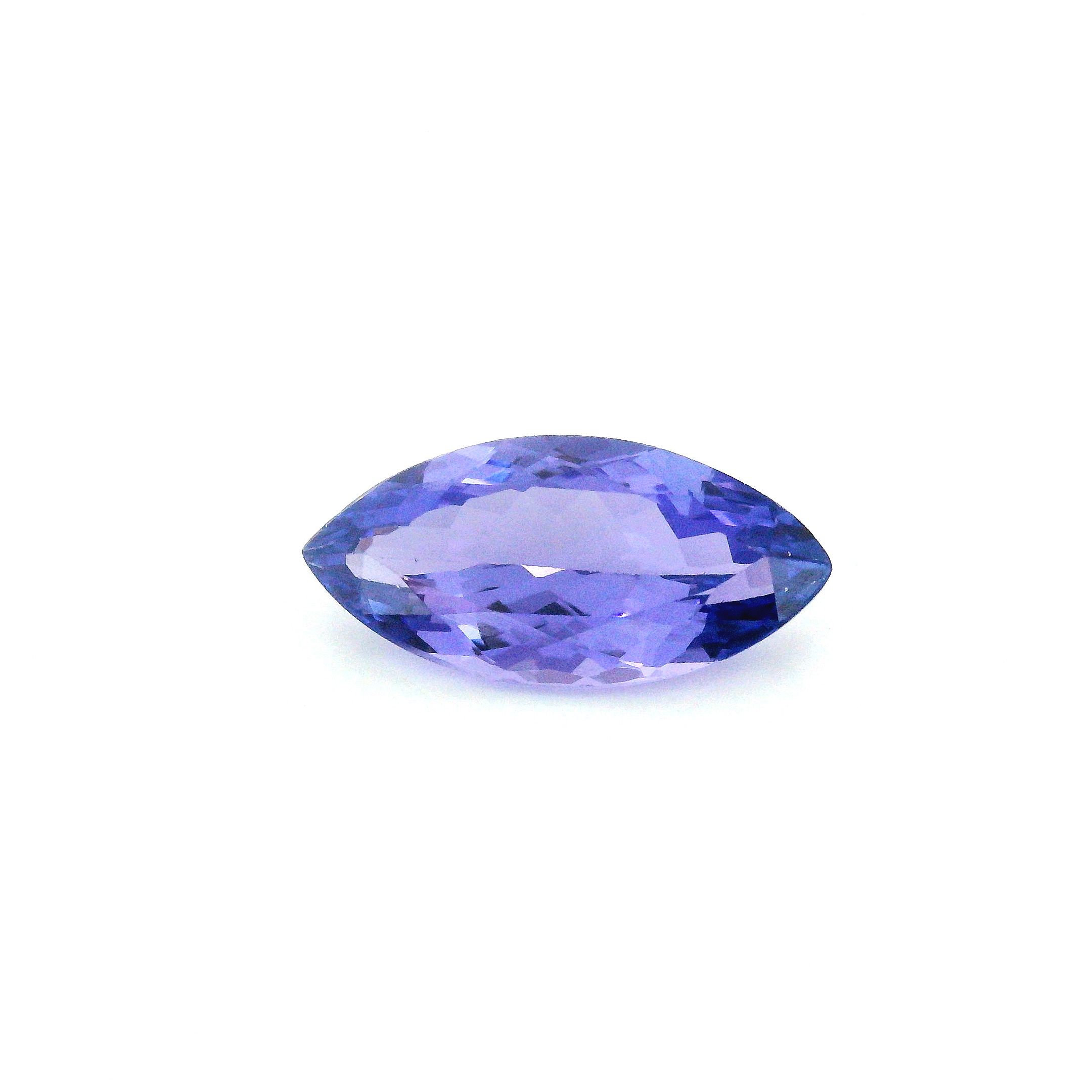 Tanzanit 1,86 ct, niebieski, szlif markiza