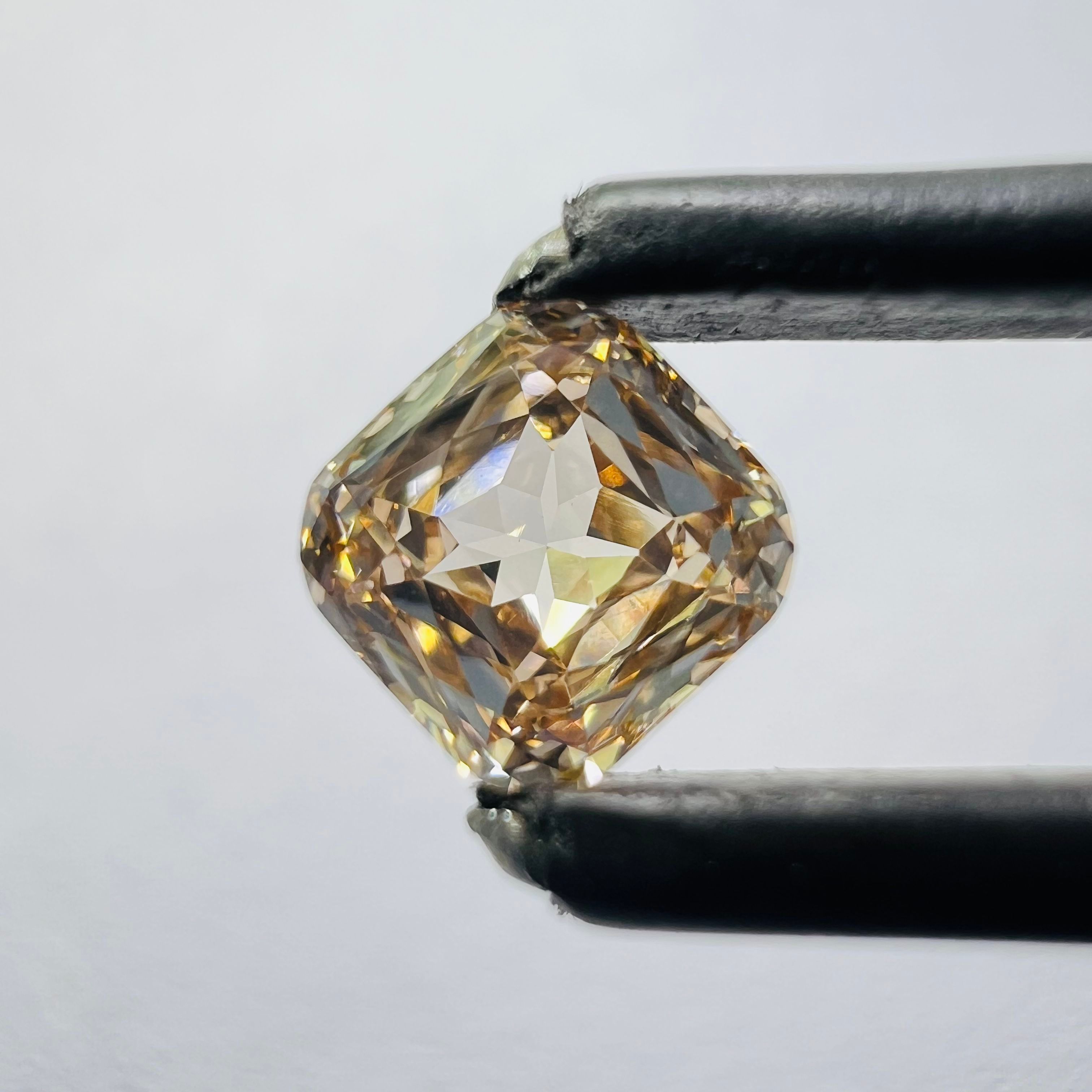 0.45 CT Orange CUSHION BRILLIANT