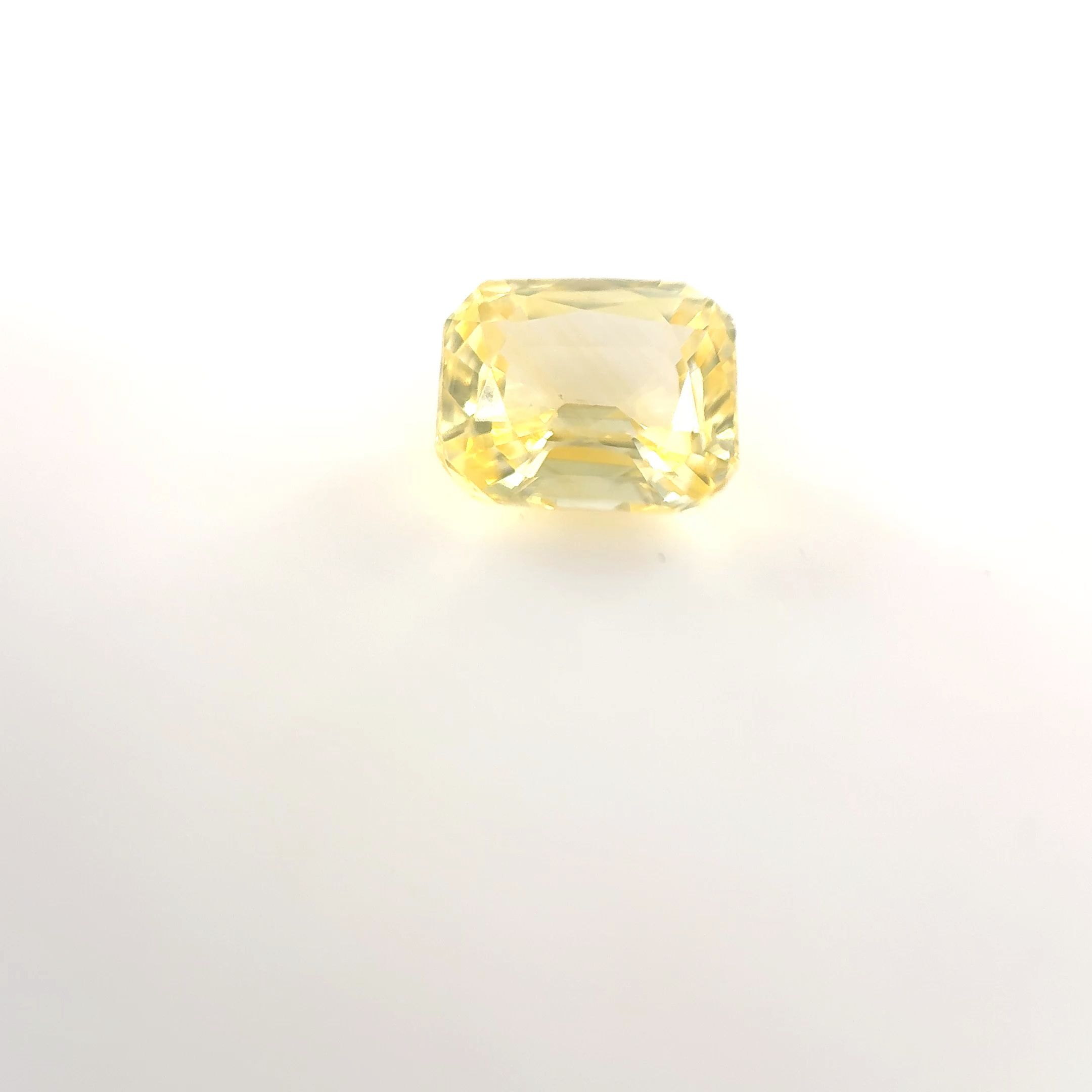 Szafir 1,00 ct, żółty, szlif szmaragdowy