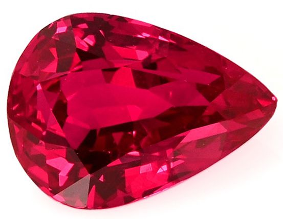 Rubin 2,06 ct, czerwony, szlif gruszka