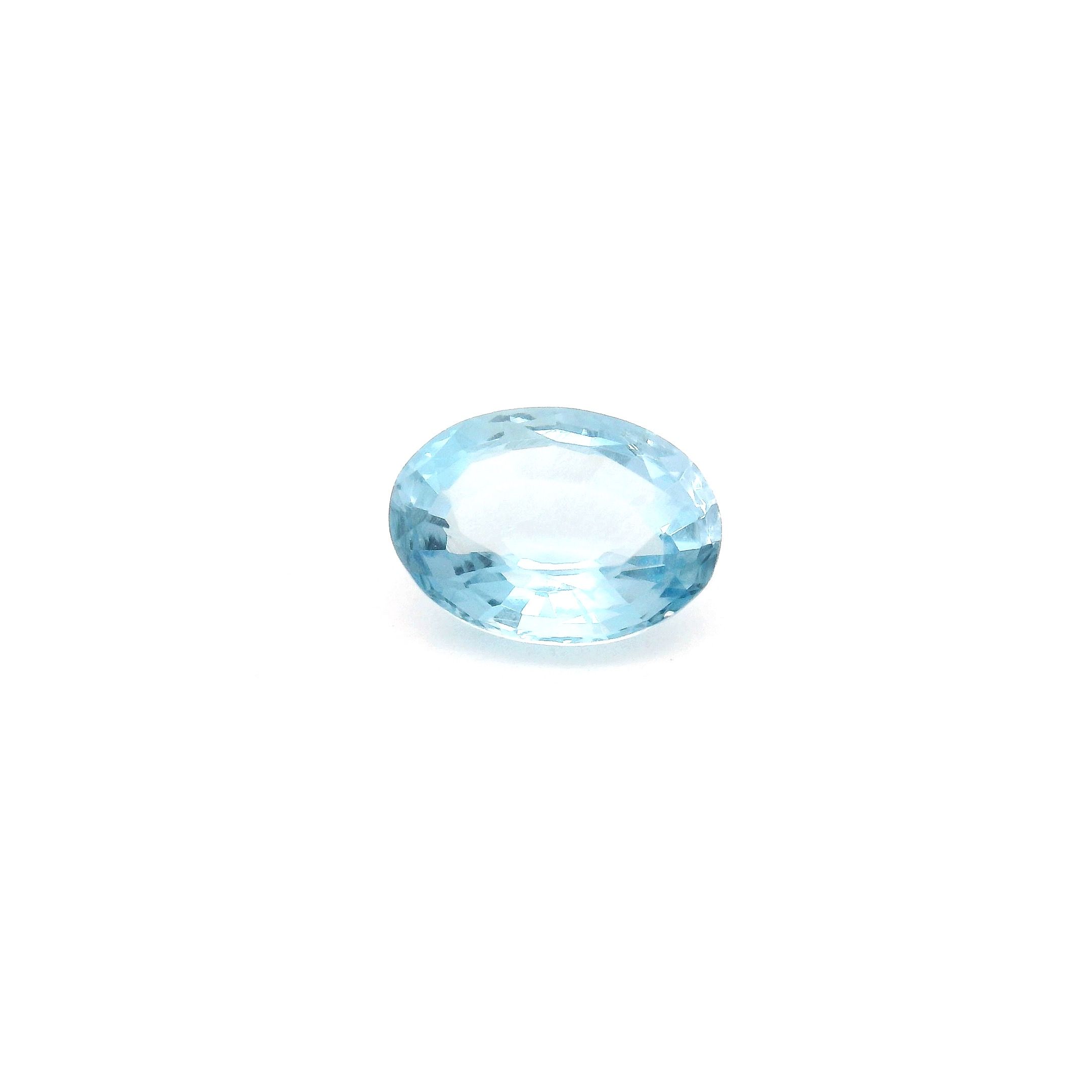 AQUAMARINE FACETED 0.93ct BLUE Medium blue EC INDIA HEATED