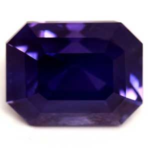 Szafir 2,57 ct, purpurowy, szlif szmaragdowy