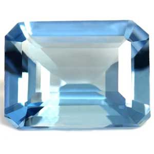 Akwamaryn 1,38 ct, niebieski, szlif szmaragdowy