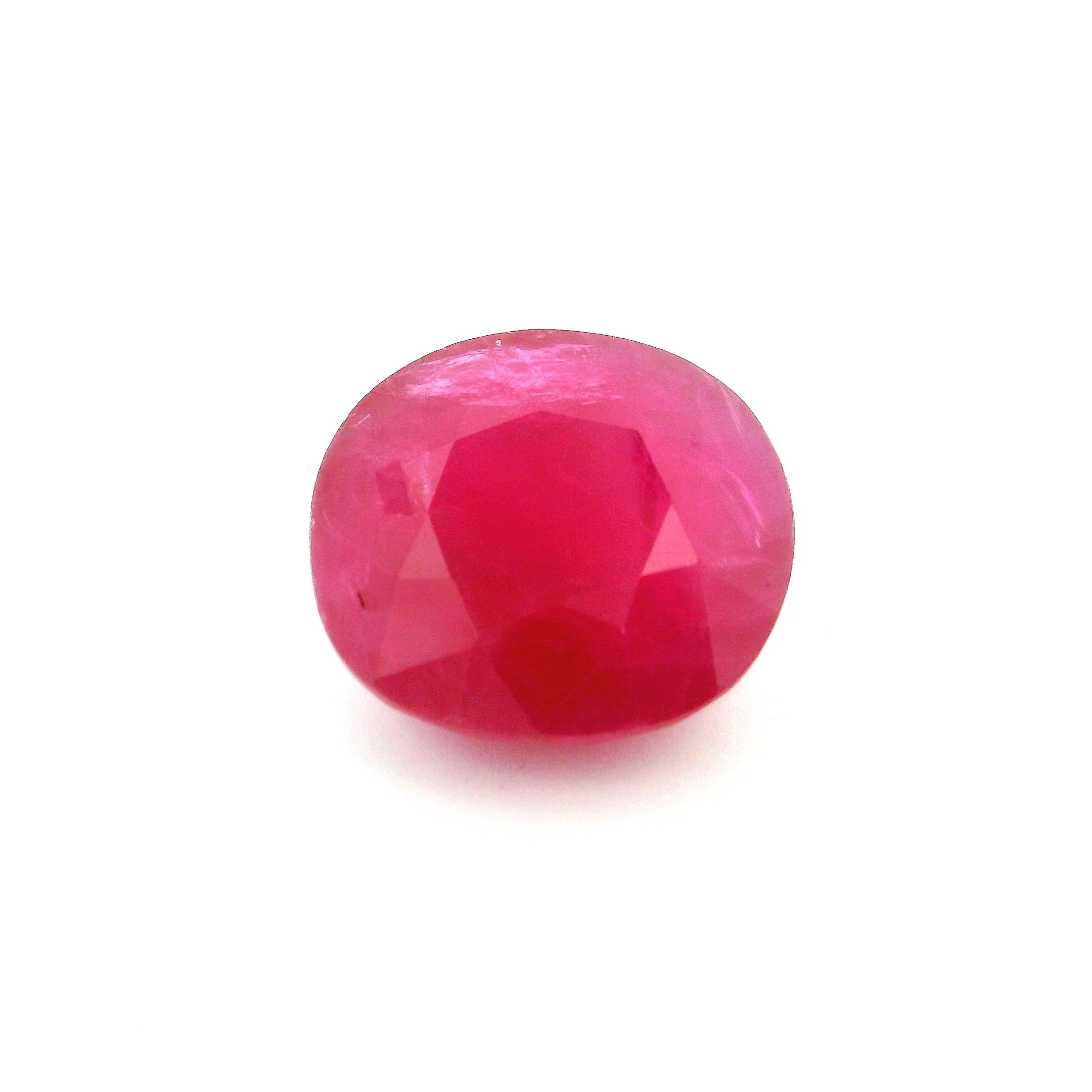 Rubin 10,35 ct, czerwony, szlif owalny