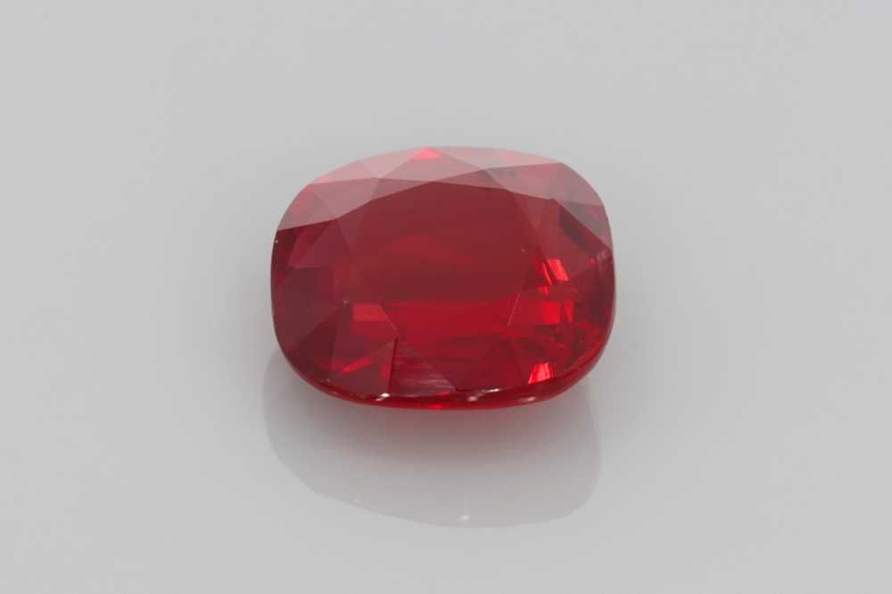 2.52 Carat Vivid Red Cushion Ruby