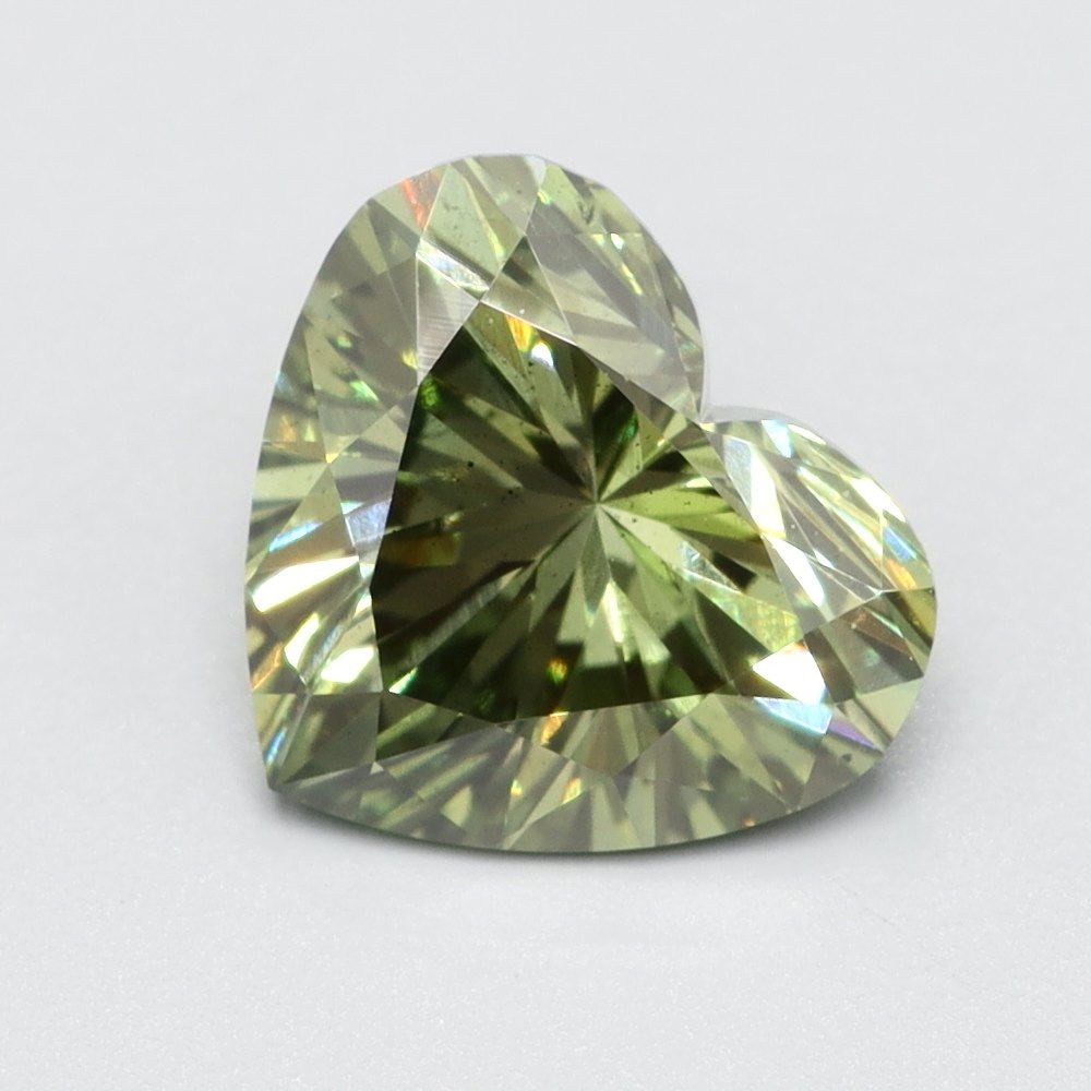 1.0 CT Fancy Vivid Green HEART