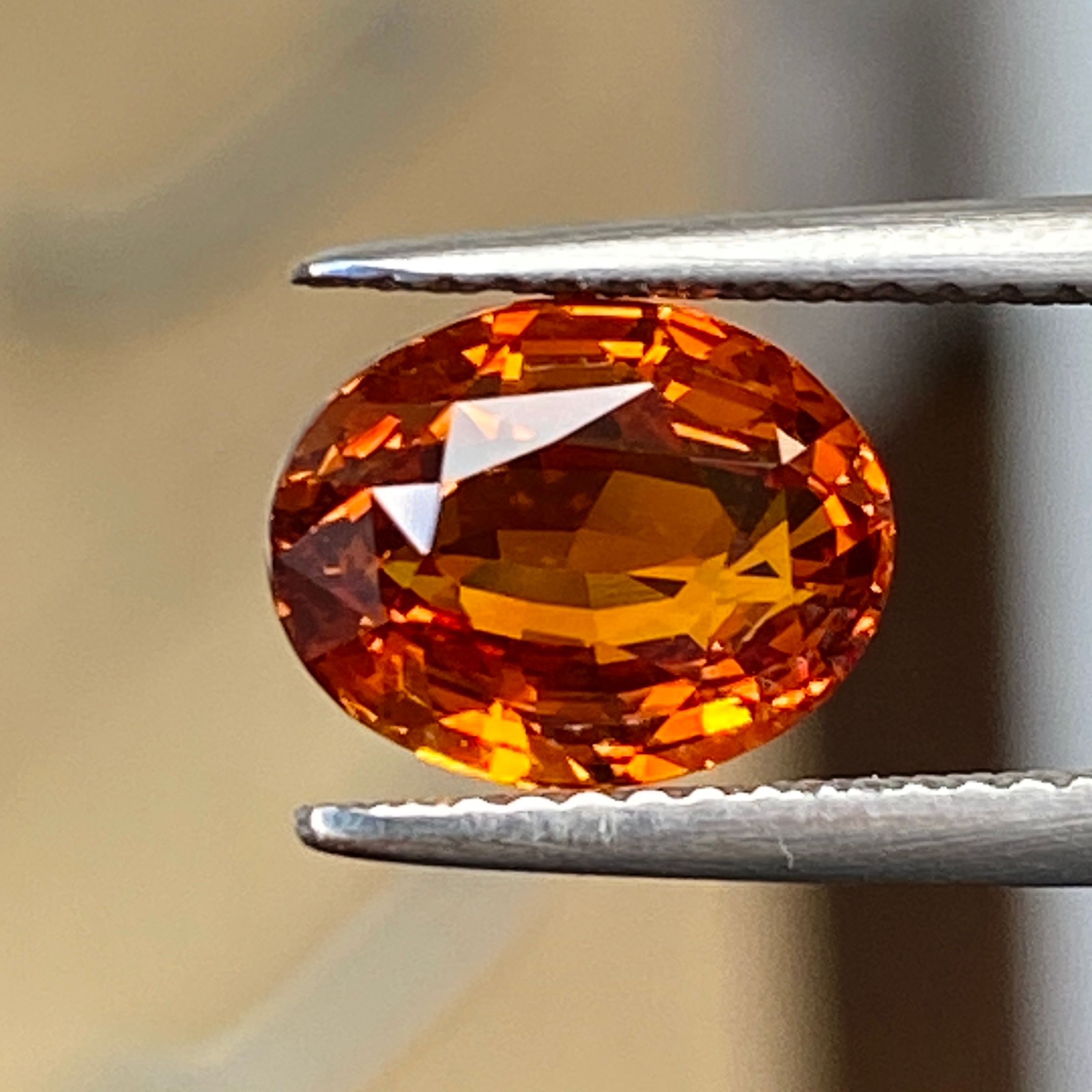SAPPHIRE FACETED 3.07ct ORANGE Orange EC SRILANKA HEATED
