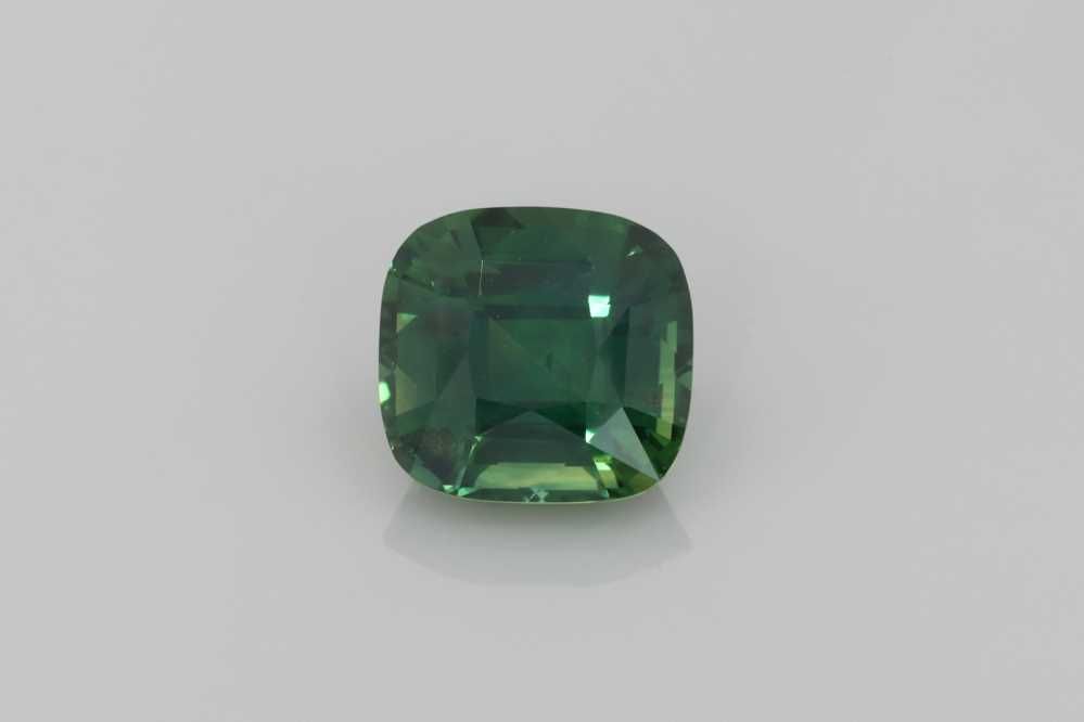 2.36 Carat Vivid Teal Cushion Sapphire