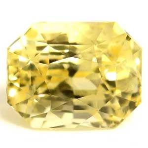 Szafir 1,47 ct, żółty, szlif szmaragdowy