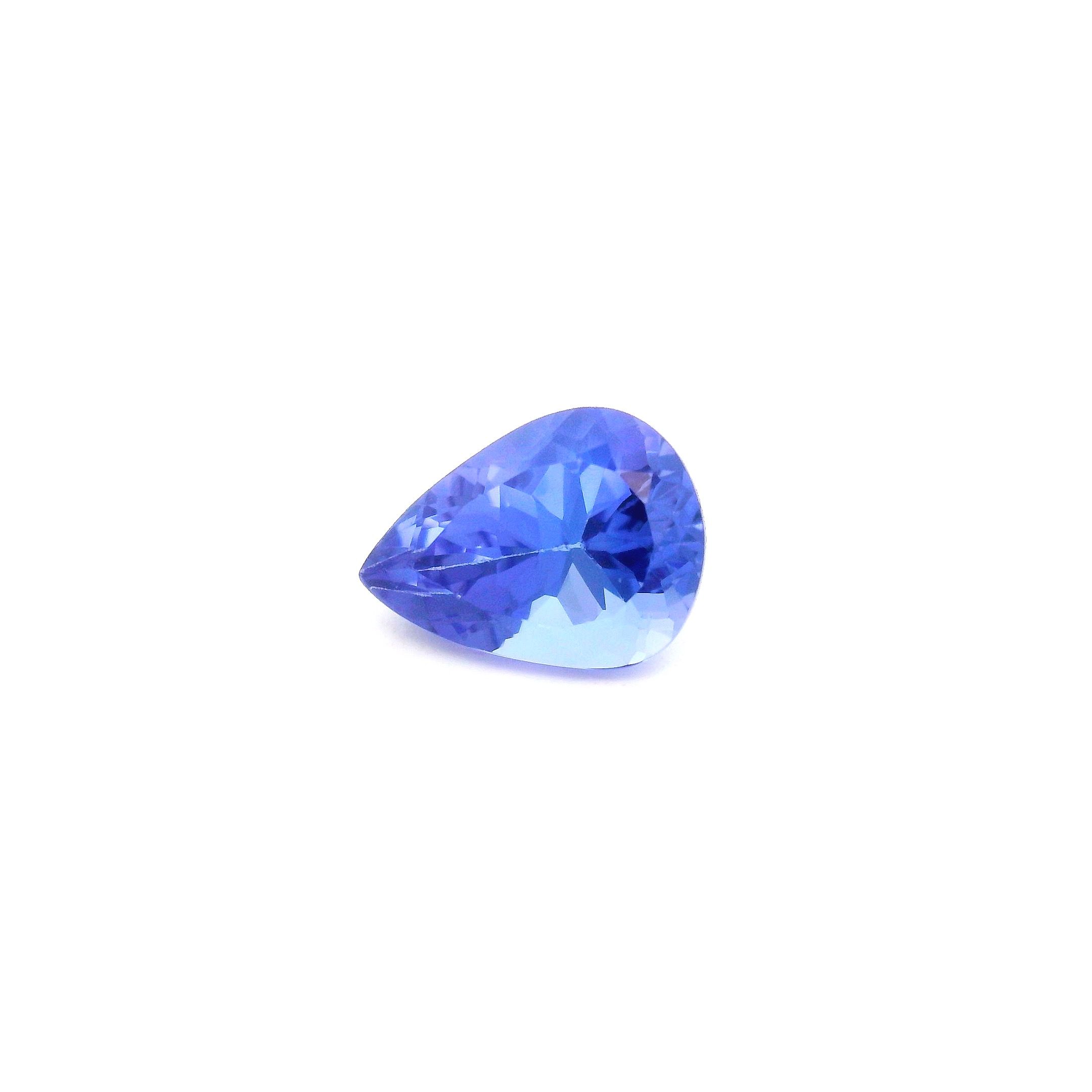 Tanzanit 1,36 ct, niebieski, szlif gruszka