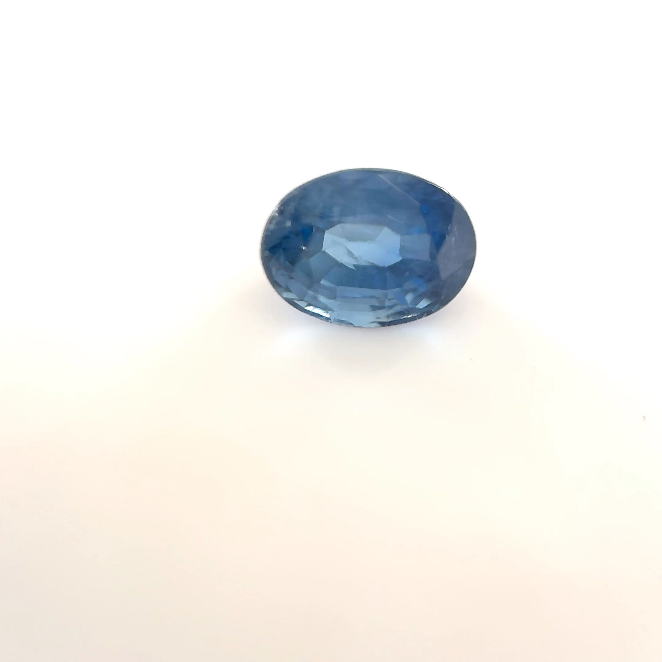 Szafir 1,17 ct, niebieski, szlif owalny