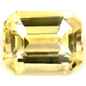 Szafir 1,67 ct, żółty, szlif szmaragdowy