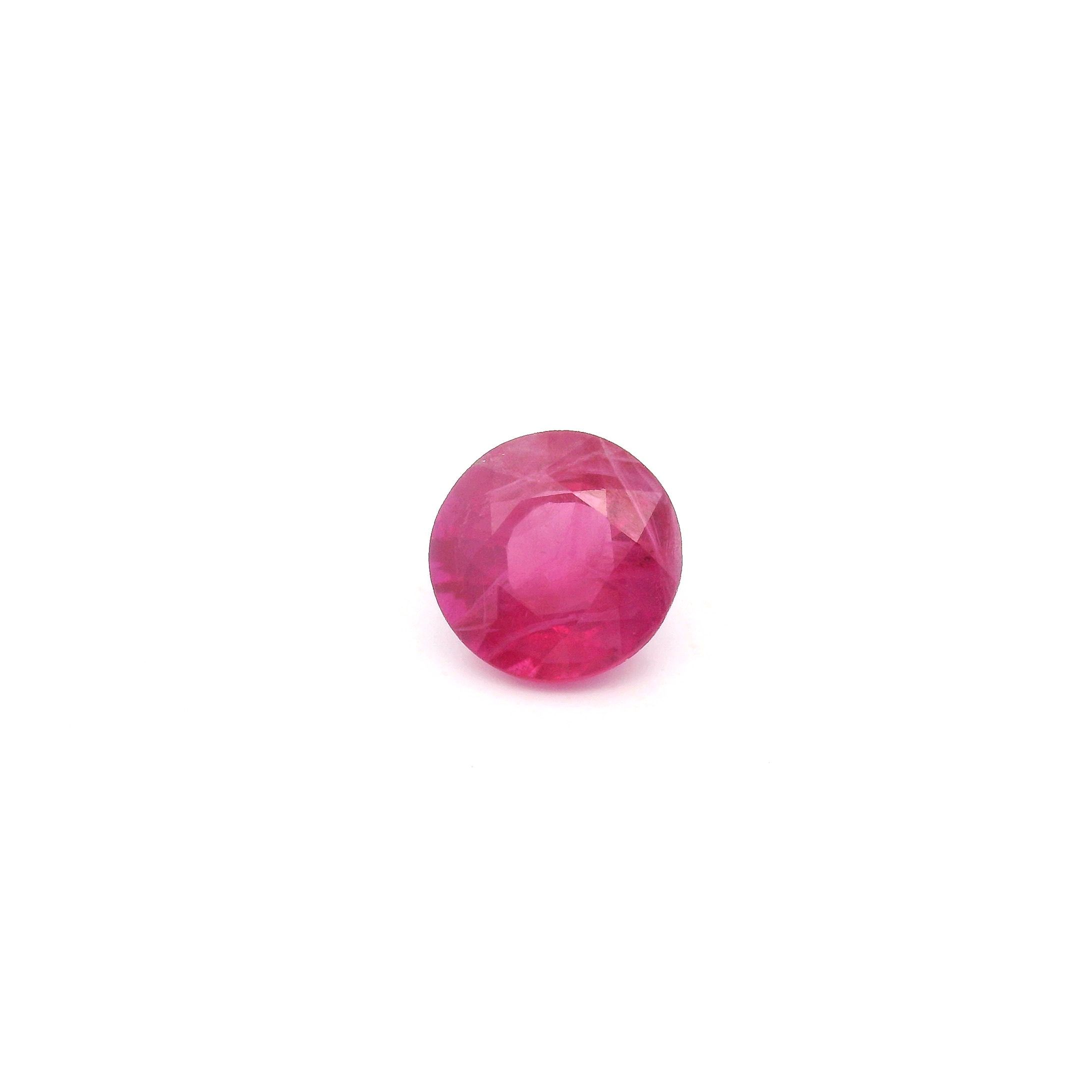 Rubin 1,11 ct, czerwony, szlif okrągły