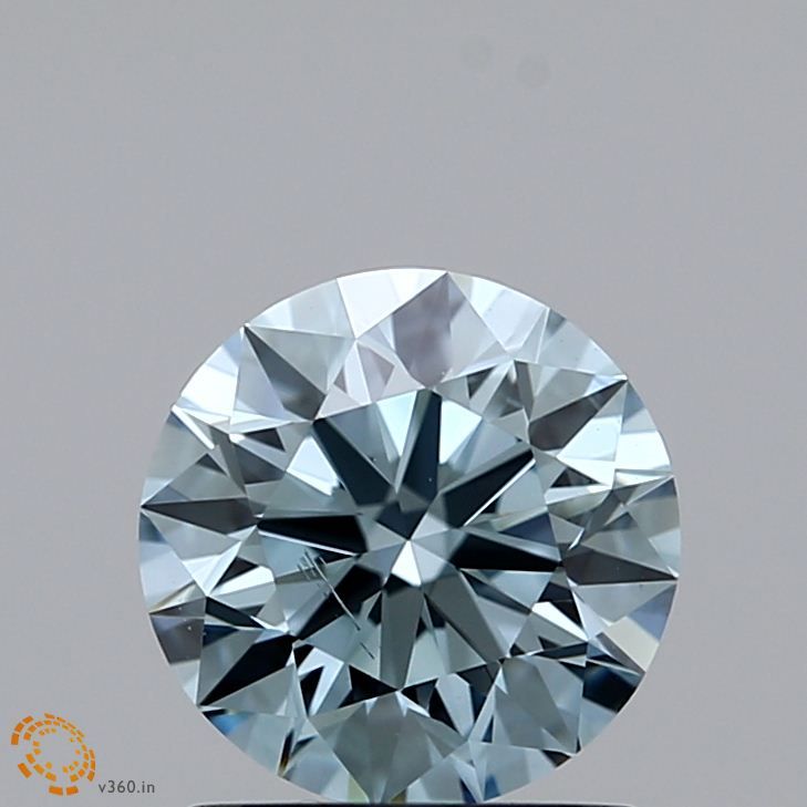 1.06 CT Fancy Light Greenish Blue ROUND