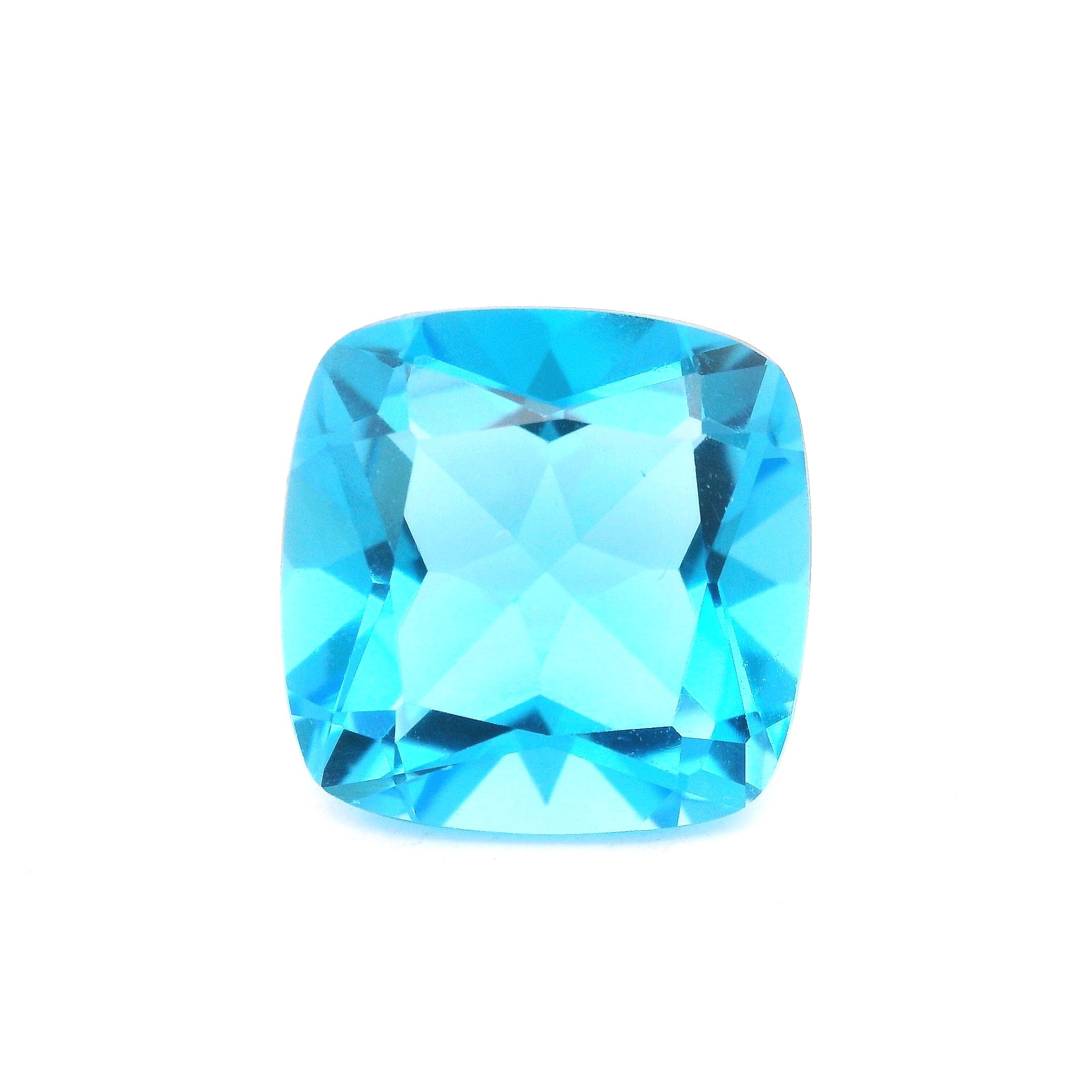 Topaz 11,18 ct, niebieski, szlif cushion