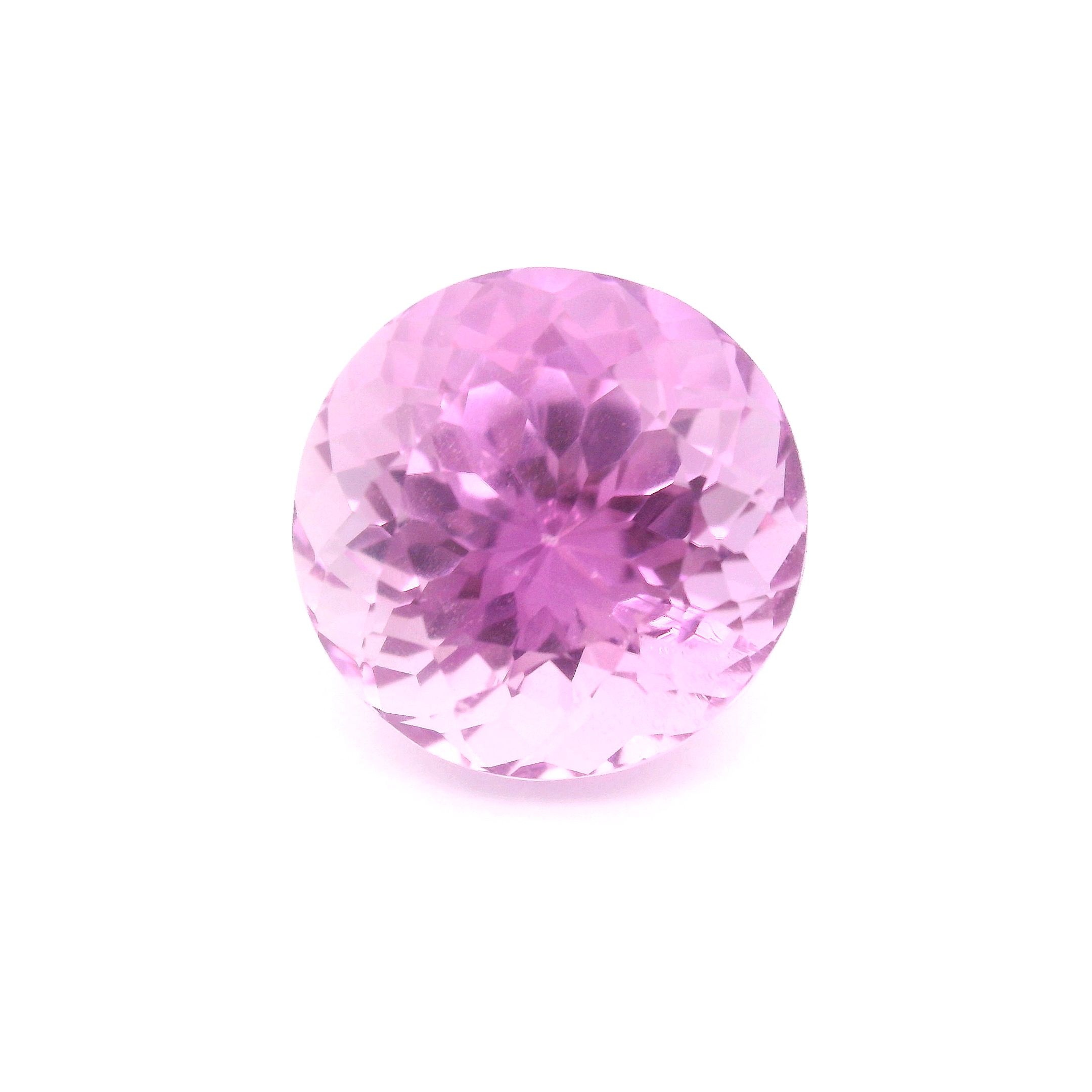 Kunzyt 7,14 ct, różowy, szlif okrągły