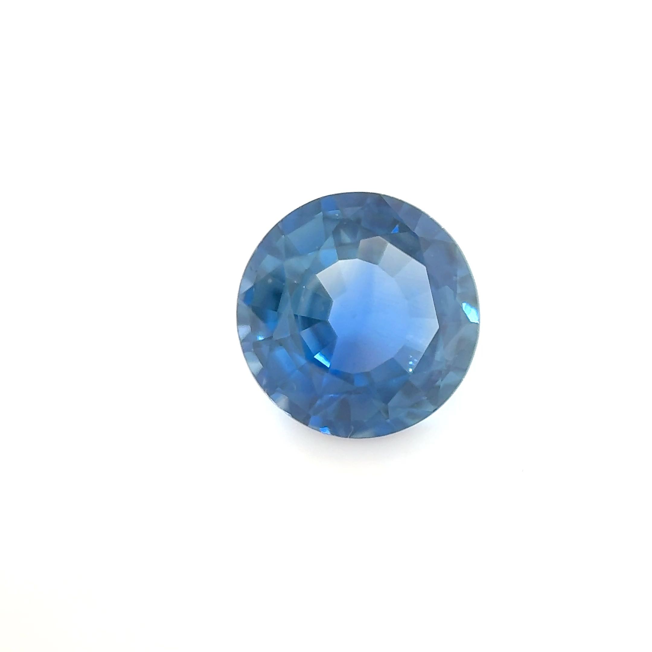 Szafir 1,10 ct, niebieski, szlif okrągły