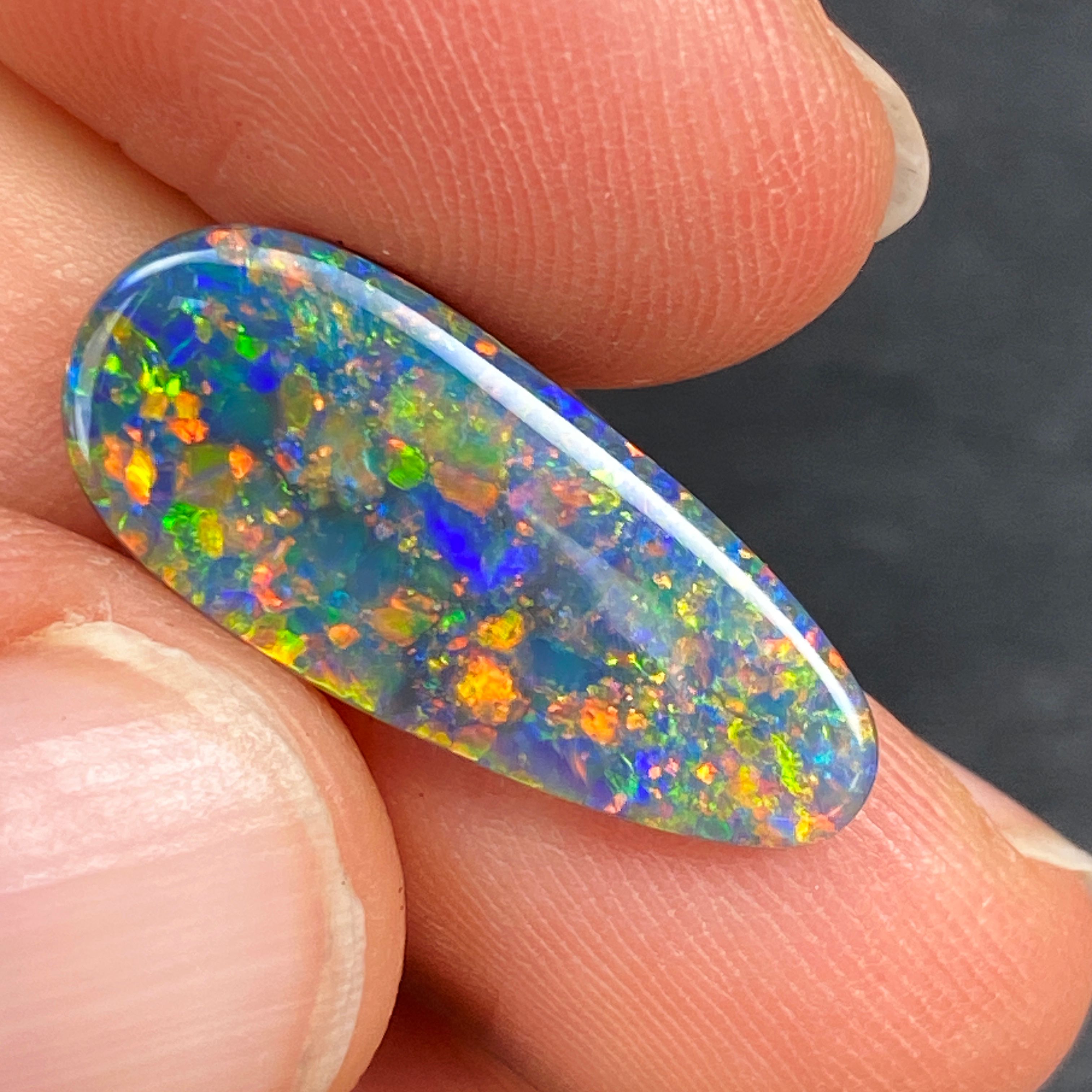 OPAL FACETED 4.45ct BLACK Black EC AUSTRALIA NONE