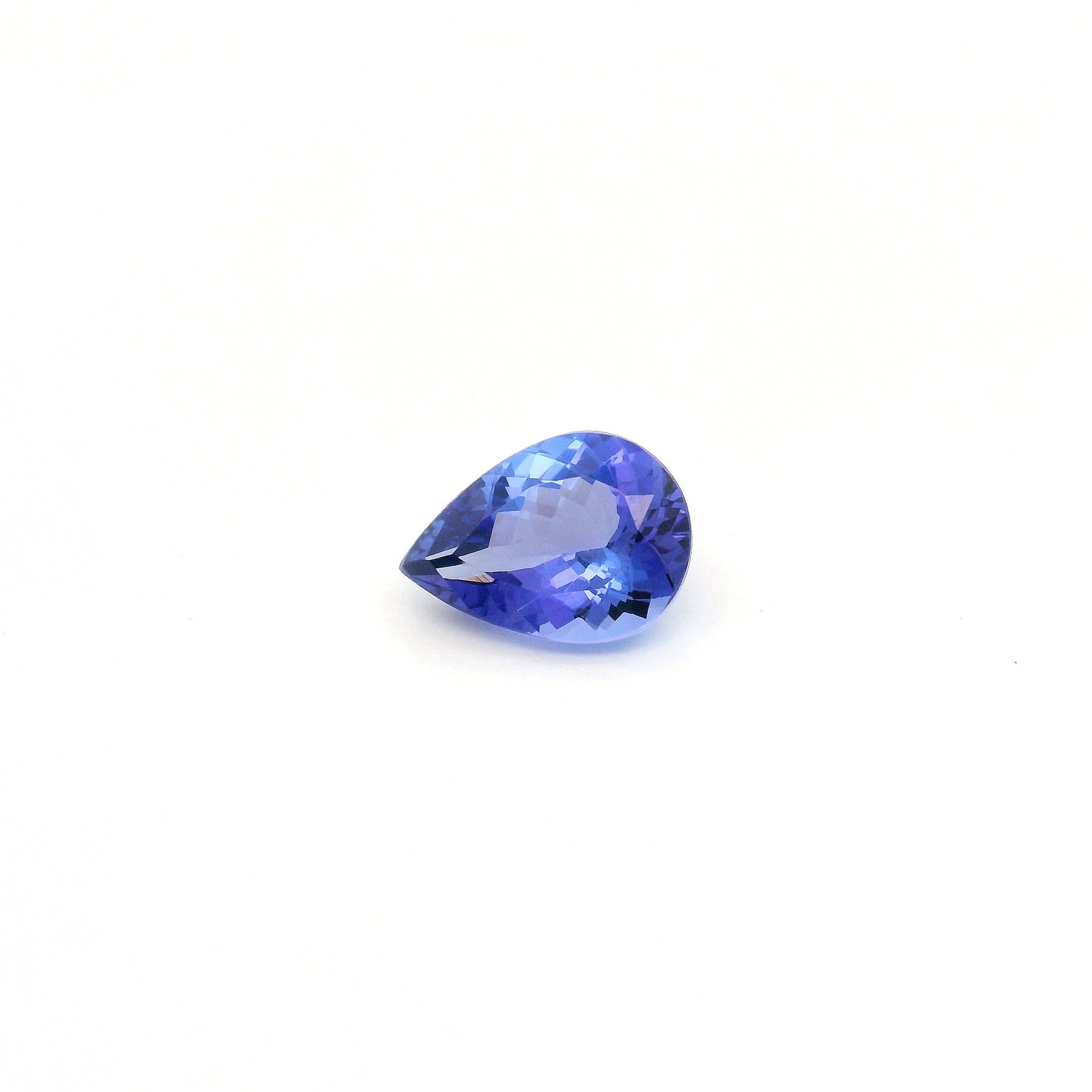 Tanzanit 2,82 ct, niebieski, szlif gruszka
