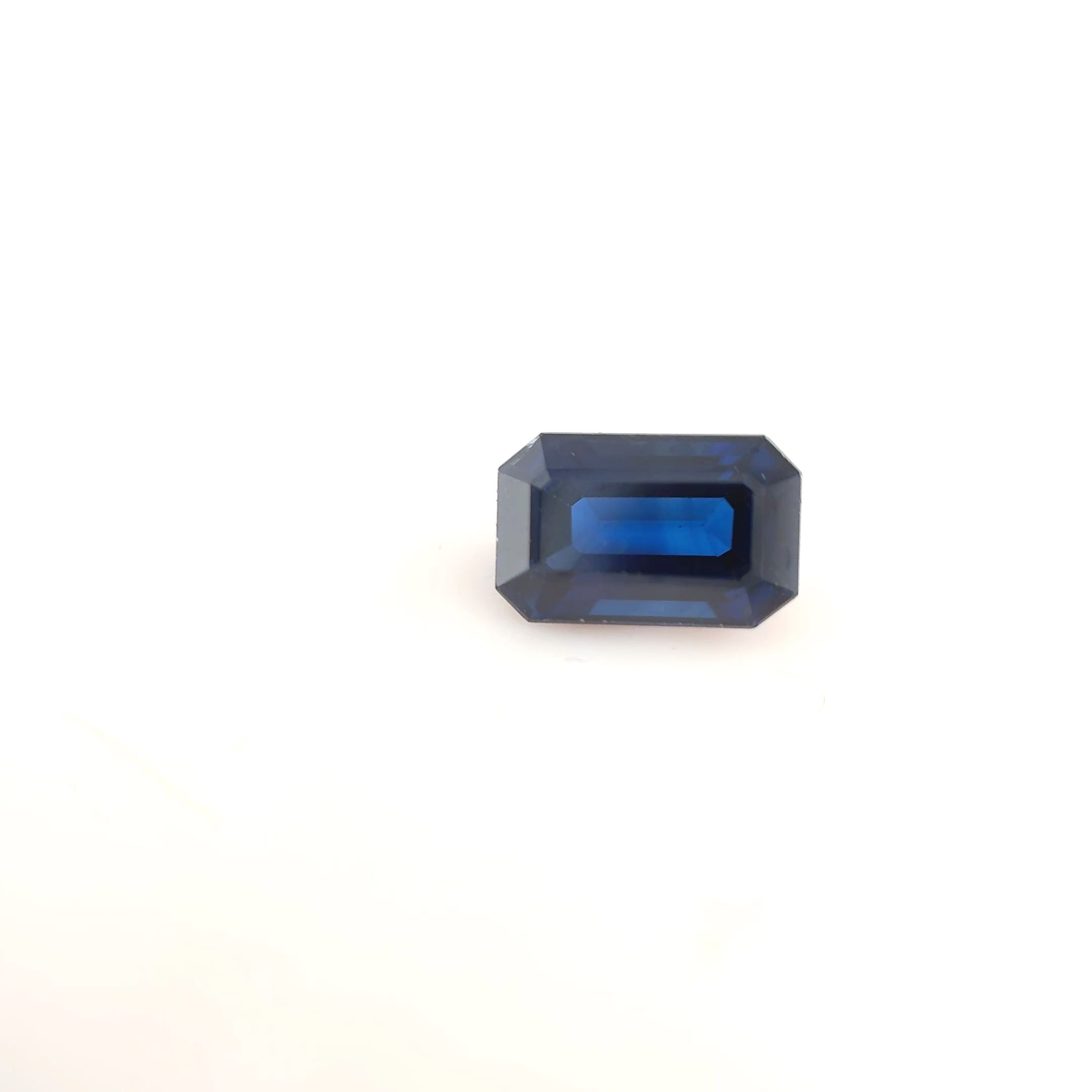 Szafir 1,25 ct, niebieski, szlif szmaragdowy