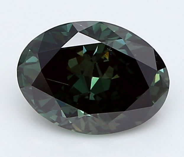 0.85 CT Fancy Deep Green OVAL
