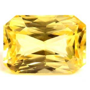 Szafir 1,75 ct, żółty, szlif szmaragdowy