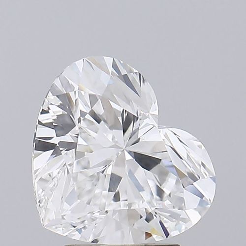3.08-carat heart diamond with E color, null cut, and VVS2 clarity.