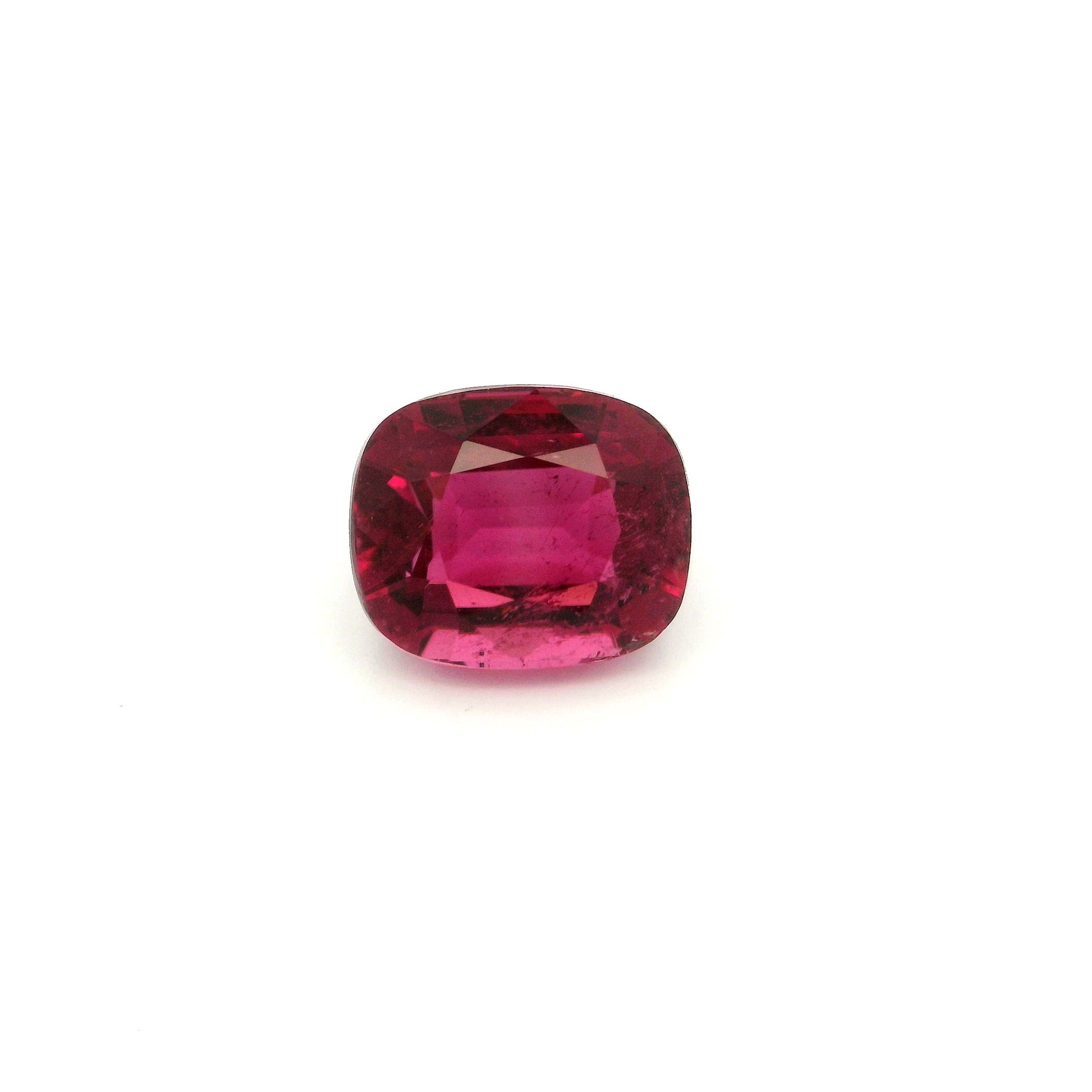 Turmalin 3,26 ct, różowy, szlif cushion