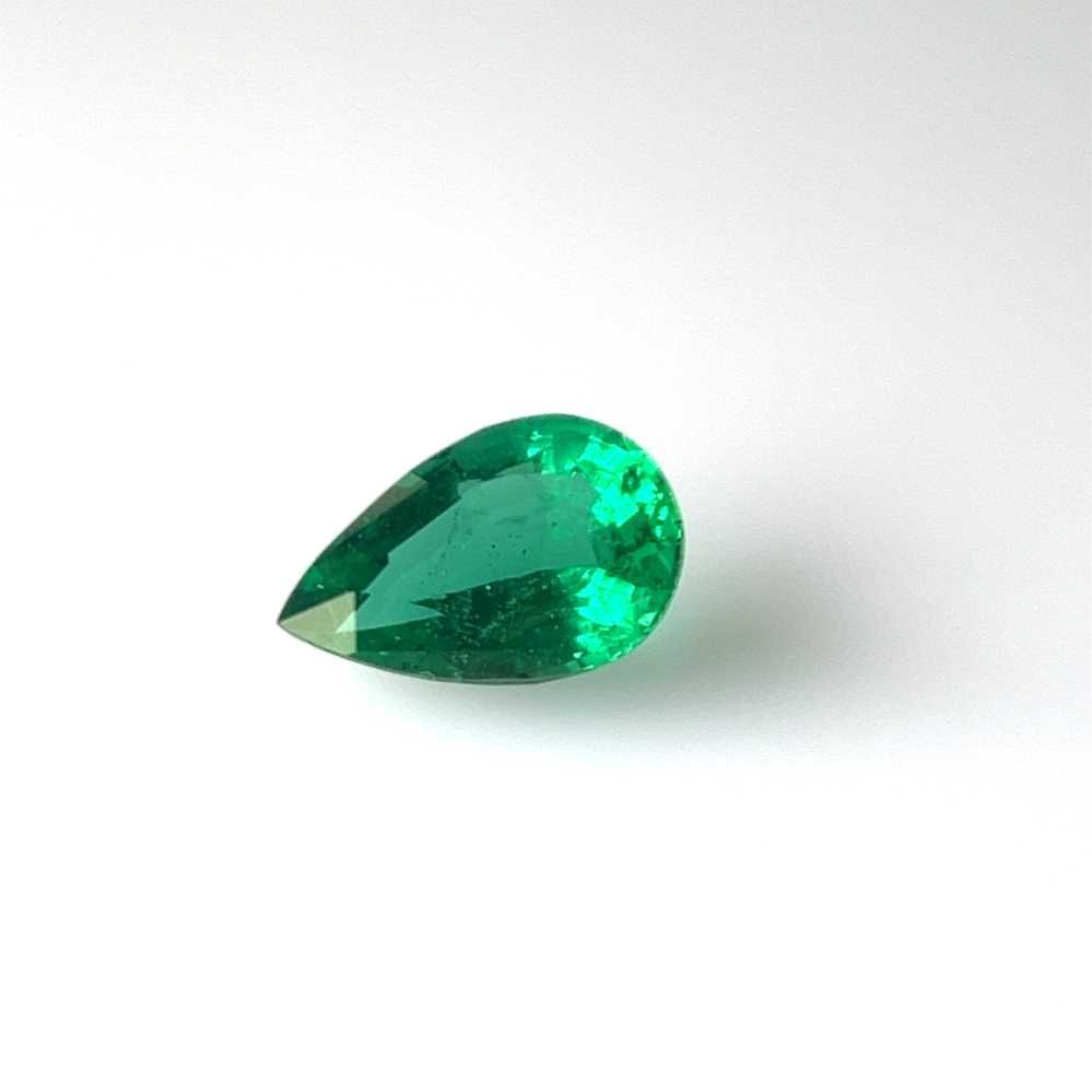 Szmaragd 2,96 ct, zielony, szlif gruszka