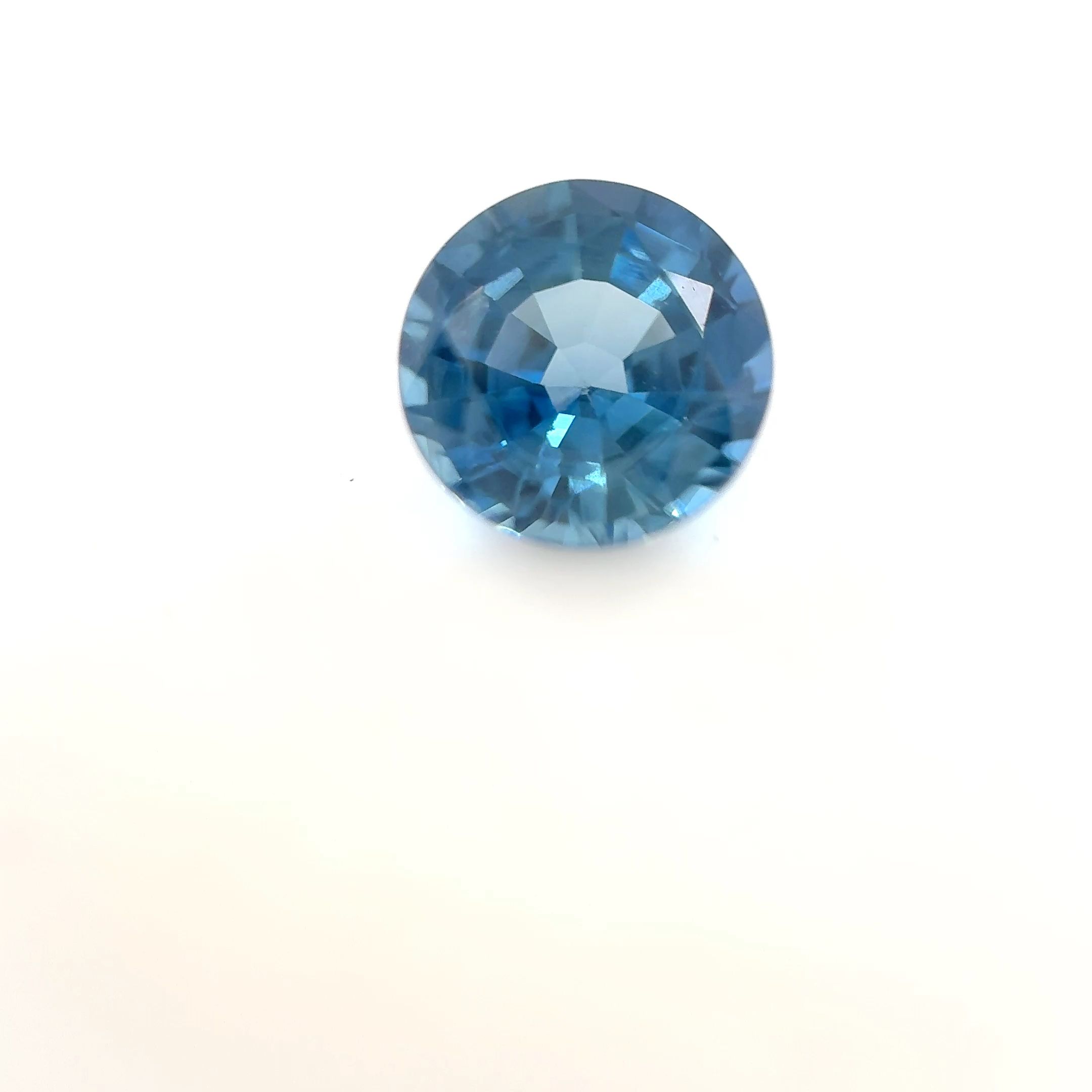 Szafir 1,46 ct, niebieski, szlif okrągły