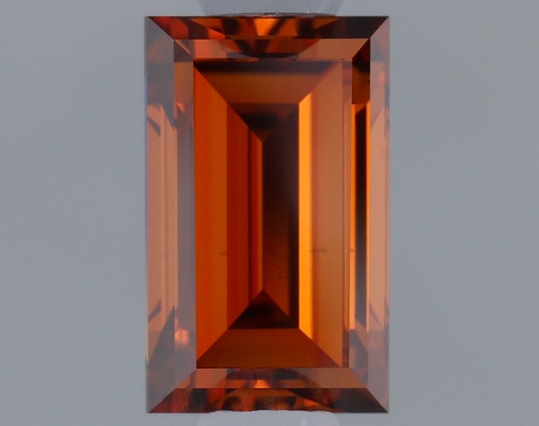 0.64 CT Fancy Vivid Orange BAGUETTE
