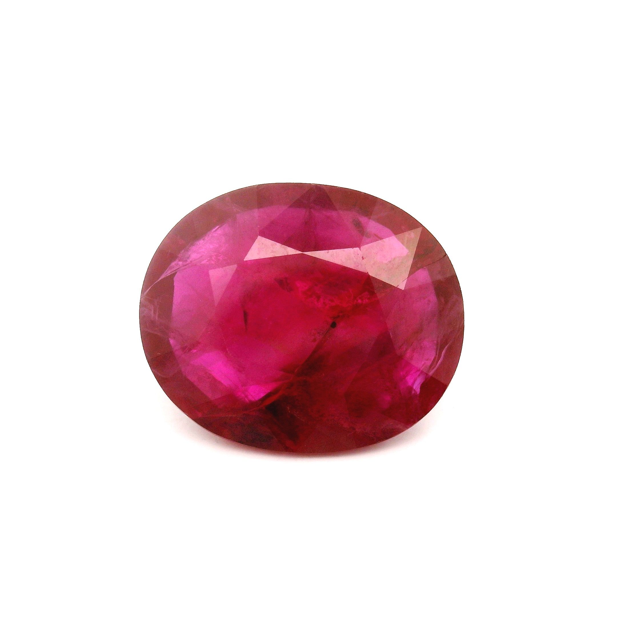Rubin 8,26 ct, czerwony, szlif owalny