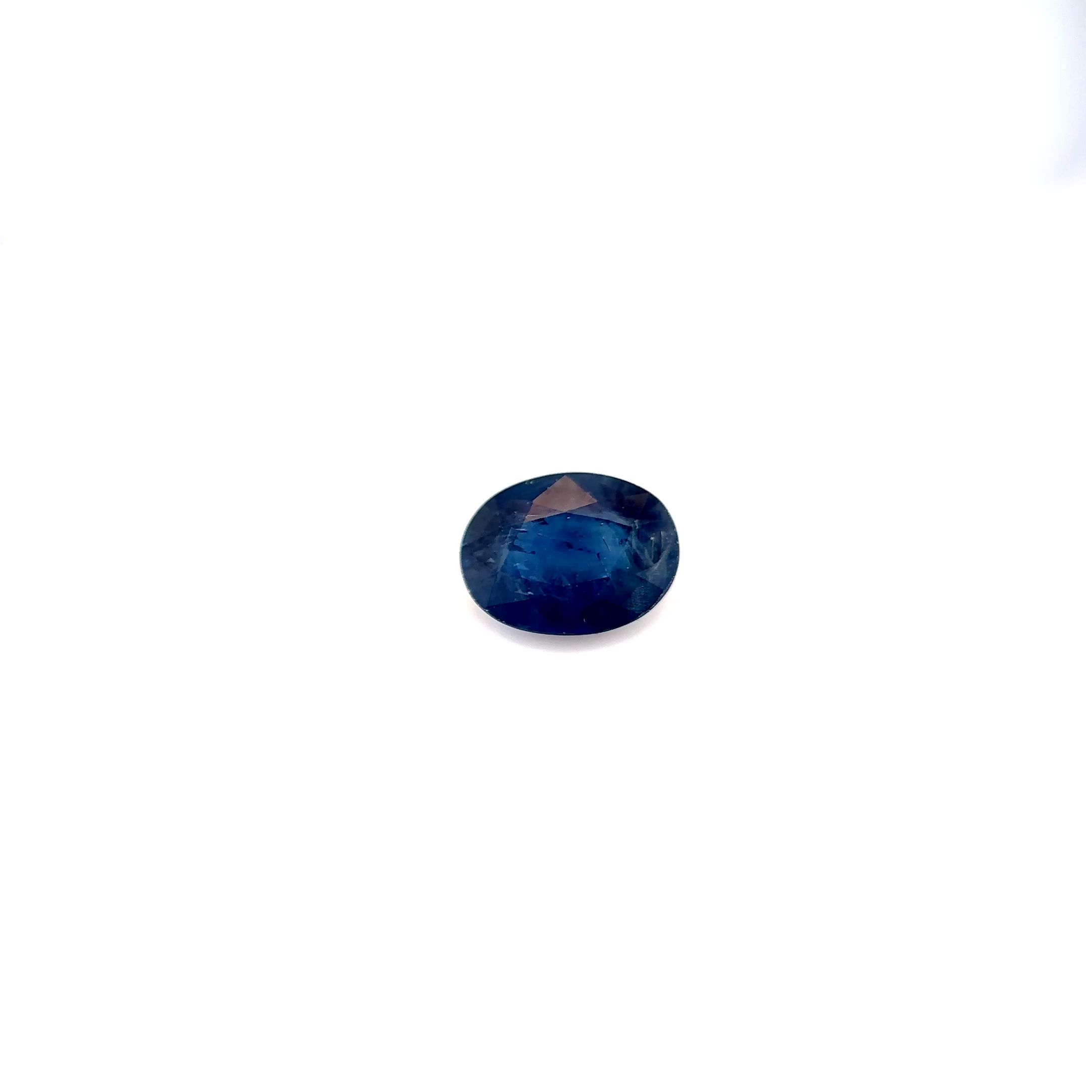 Szafir 1,69 ct, niebieski, szlif owalny