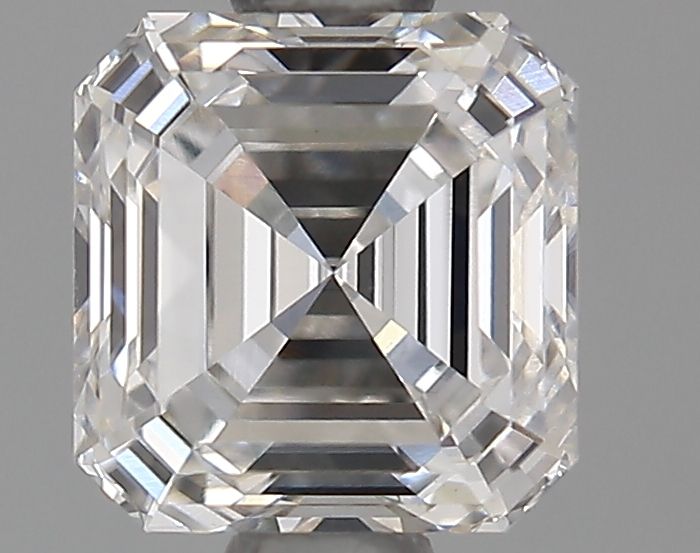 1.01-carat asscher diamond with G color, null cut, and VS1 clarity.