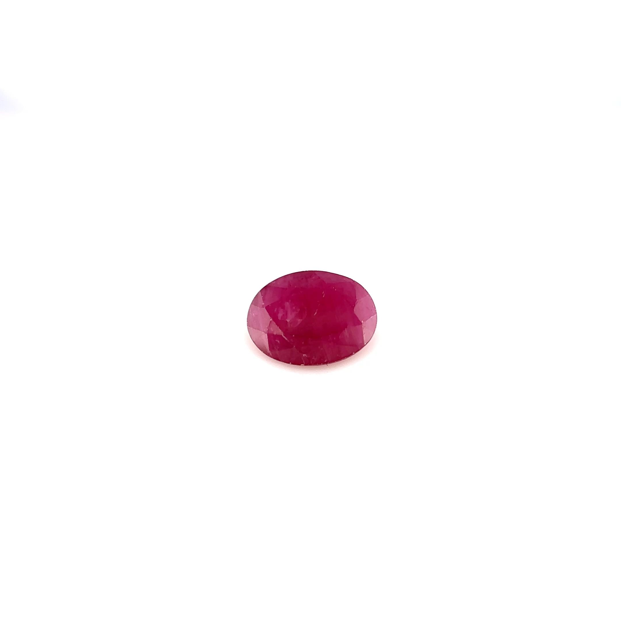 Rubin 1,01 ct, czerwony, szlif owalny