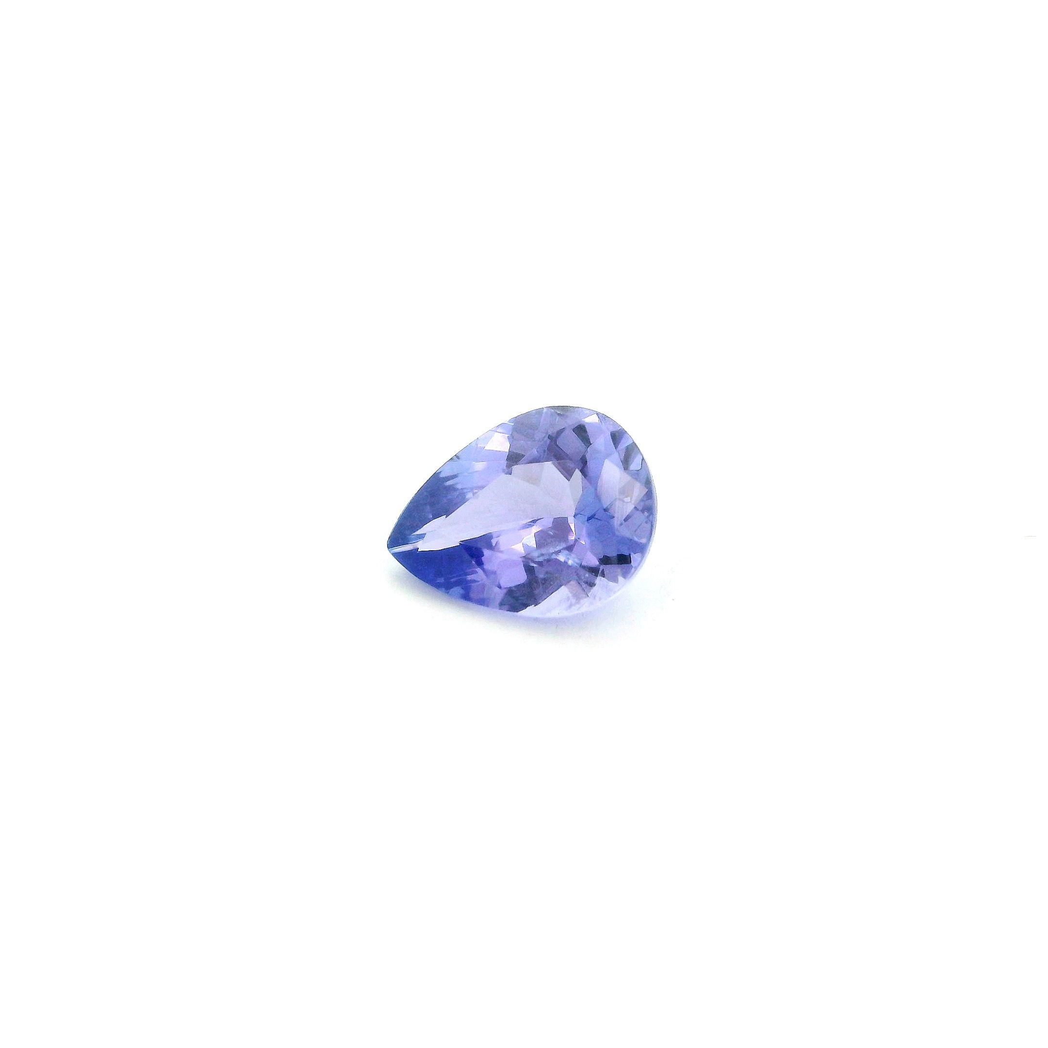 Tanzanit 1,16 ct, niebieski, szlif gruszka