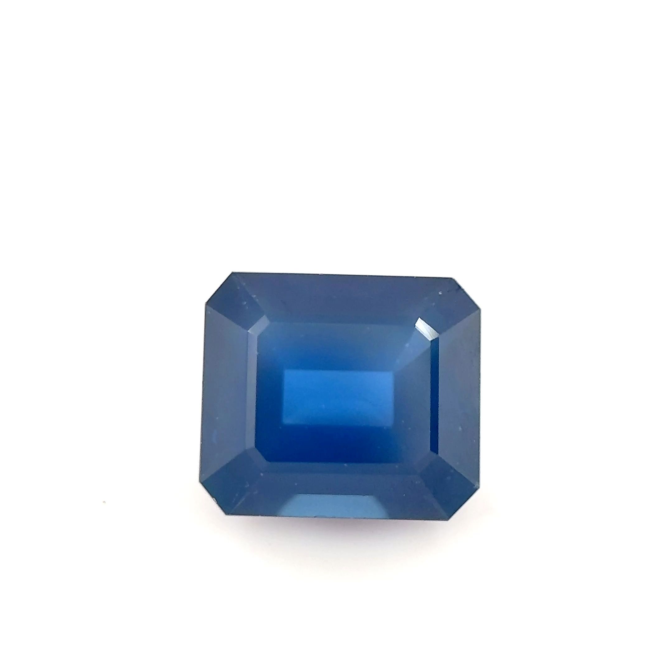 Szafir 1,65 ct, niebieski, szlif szmaragdowy