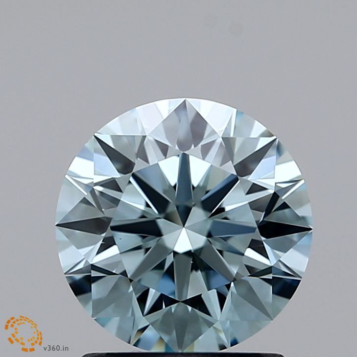 1.31 CT Fancy Light Greenish Blue ROUND