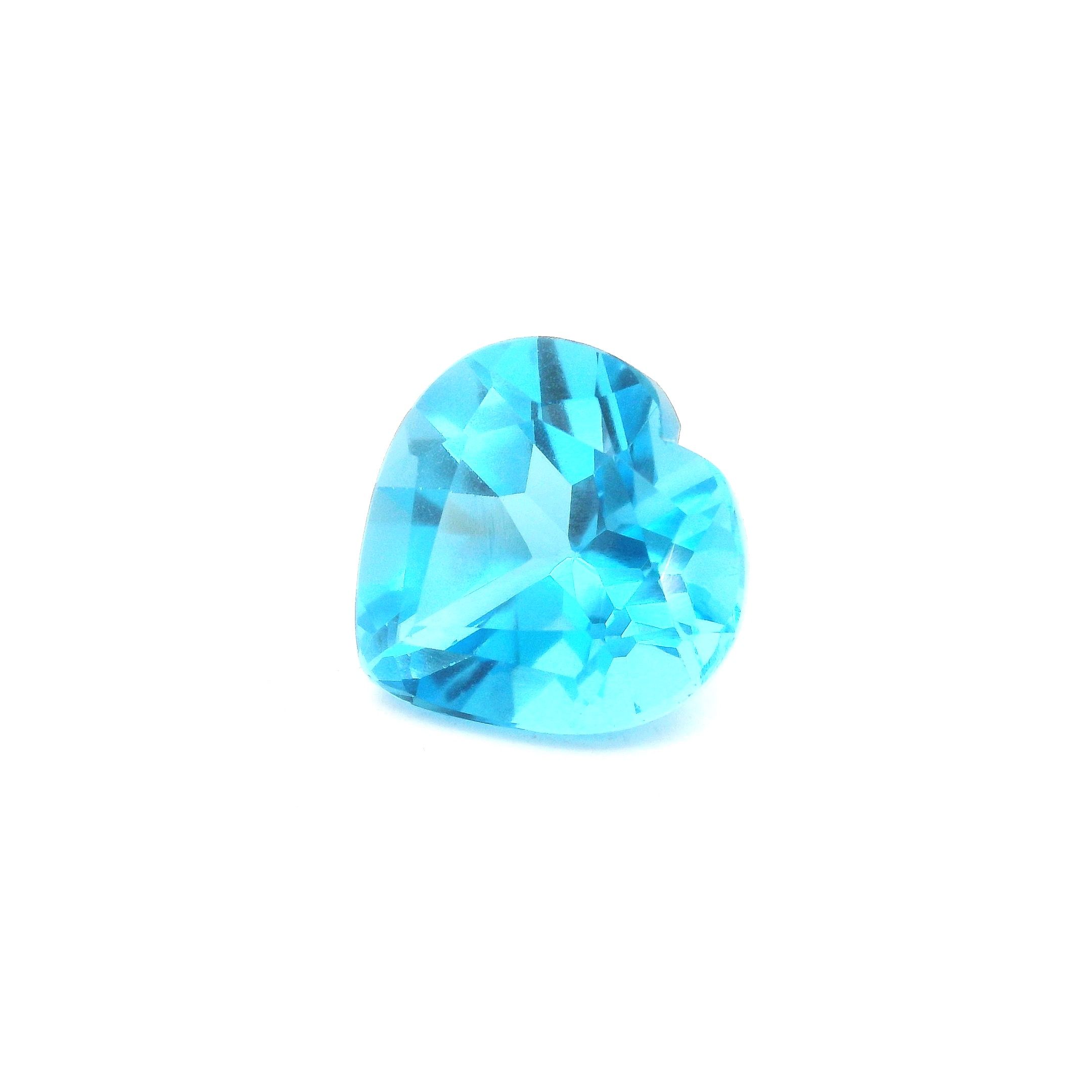 Topaz 7,56 ct, niebieski, szlif serce