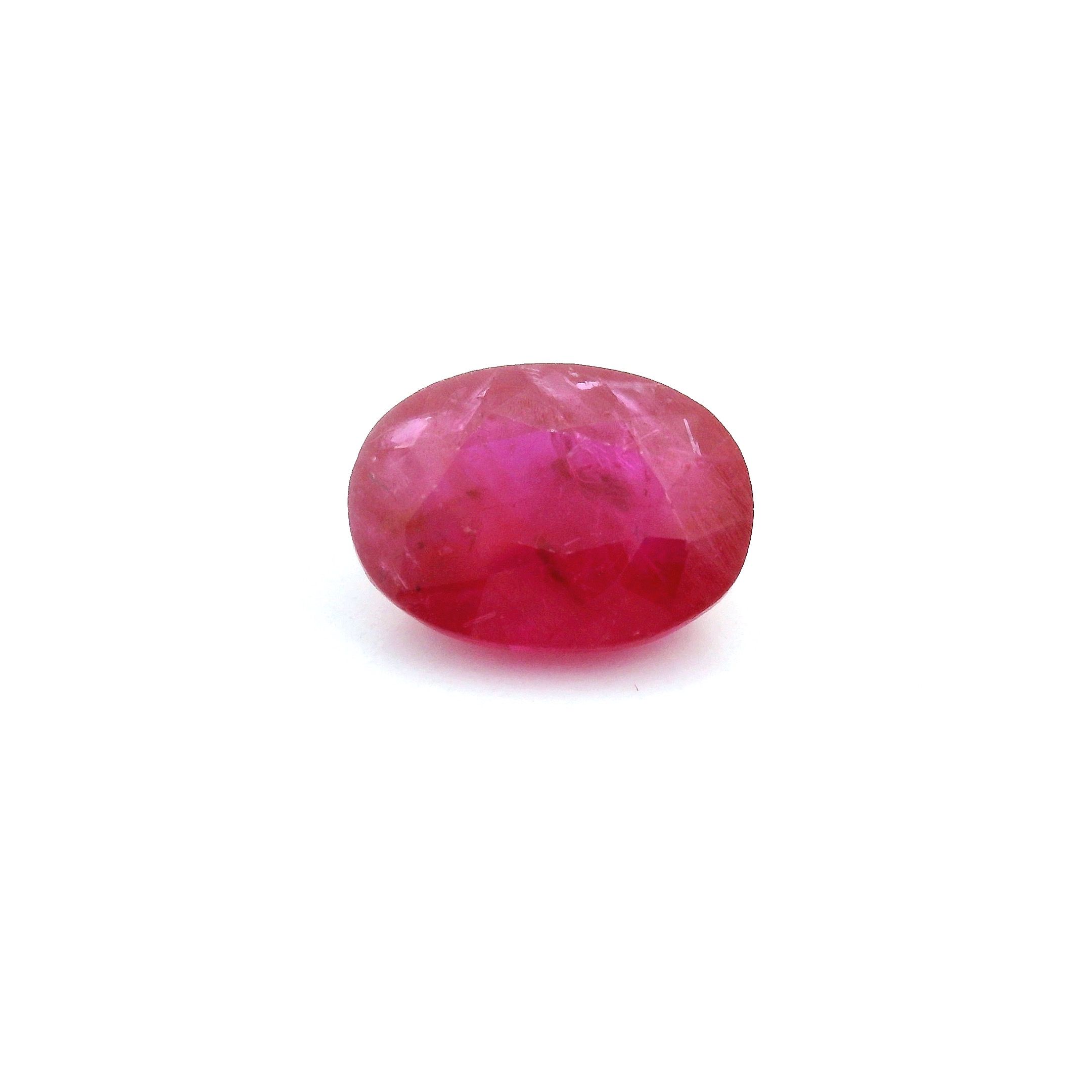 Rubin 2,31 ct, czerwony, szlif owalny