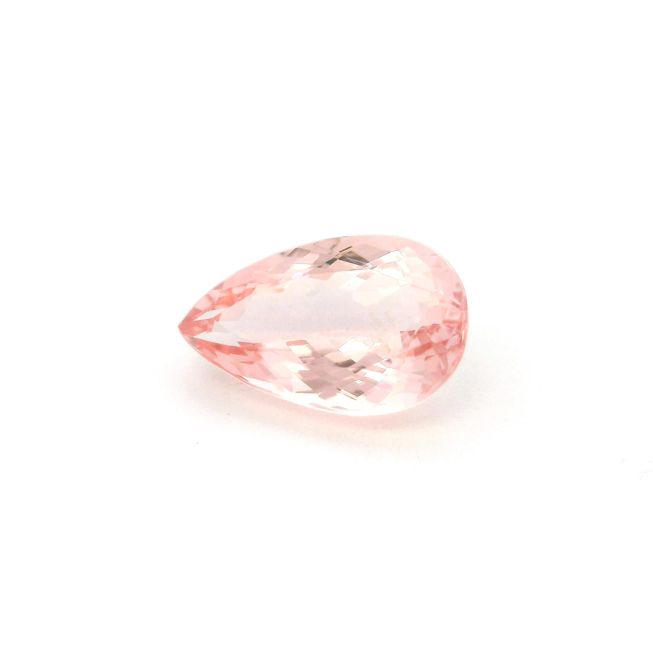 Morganit 3,44 ct, różowy, szlif gruszka