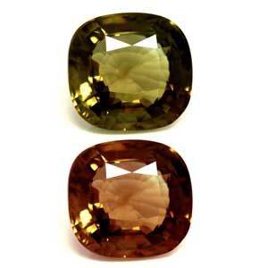 Aleksandryt 3,07 ct, zielony, szlif cushion