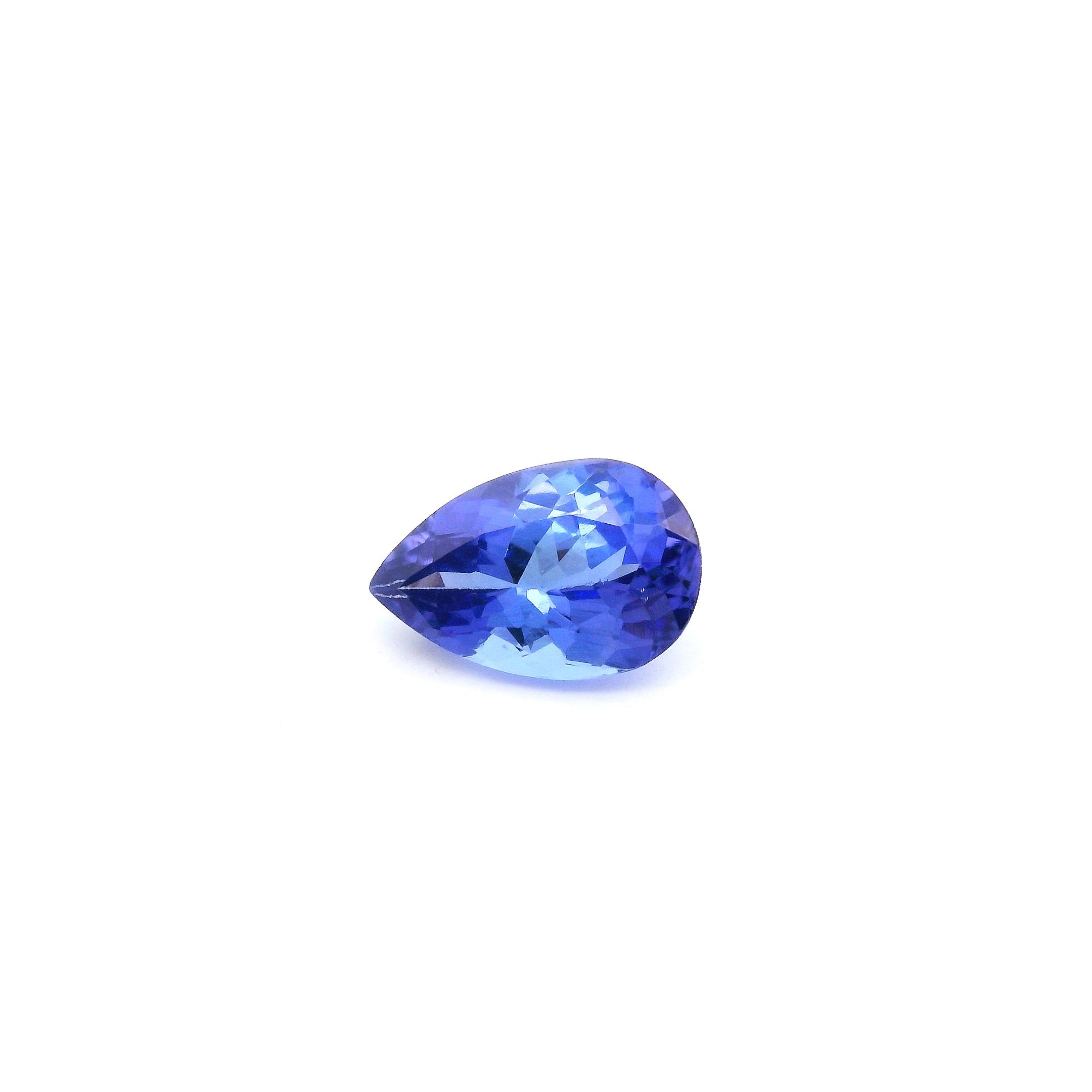 Tanzanit 1,45 ct, niebieski, szlif gruszka