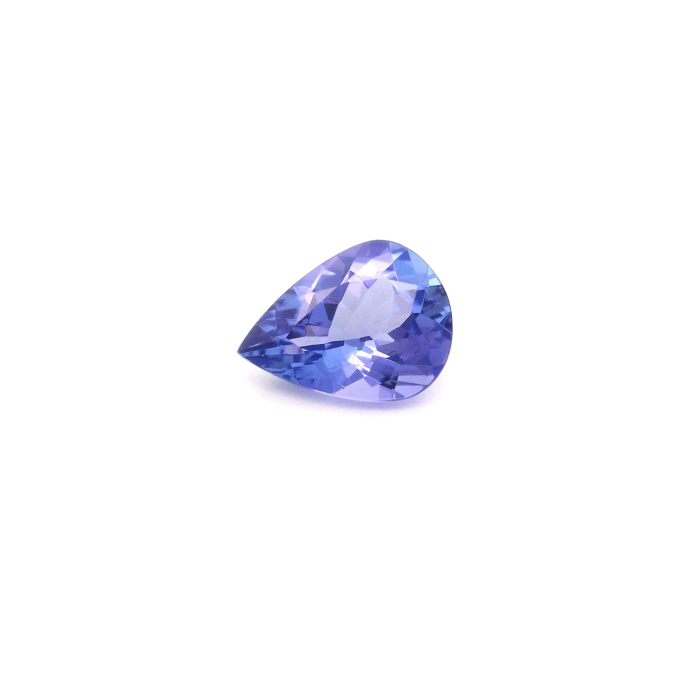 Tanzanit 1,01 ct, niebieski, szlif gruszka